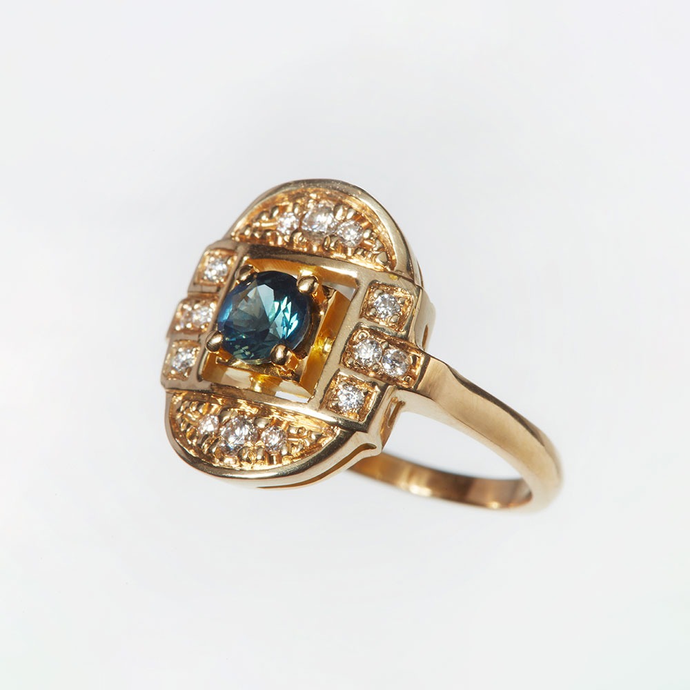 HR-Gemmes creations, saphir art déco 0,41 carat